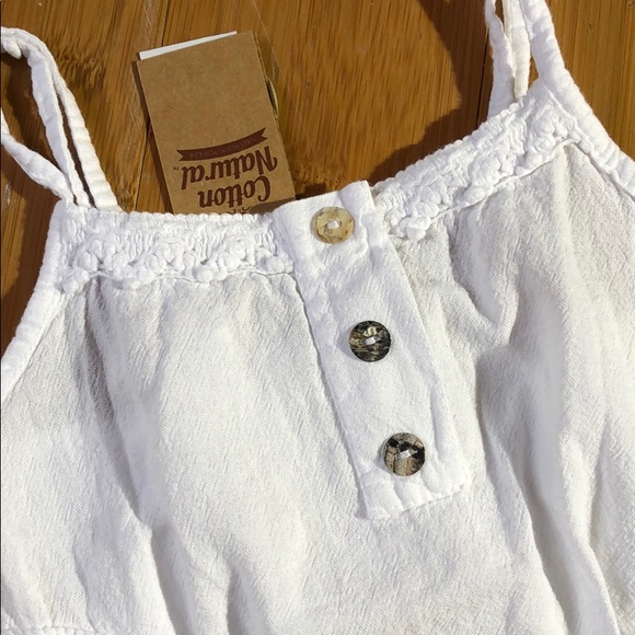 NWT Cotton Natural Girls Milano romper white 2 - Picture 2 of 4